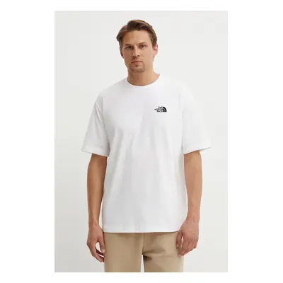 Bavlněné tričko The North Face M S/S Essential Oversize Tee bílá barva, s aplikací, NF0A87NRFN41