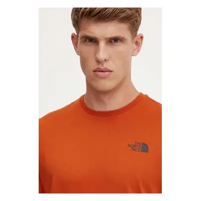 Bavlněné tričko The North Face S/S Redbox Celebration Tee oranžová barva, s potiskem, NF0A87NV1I