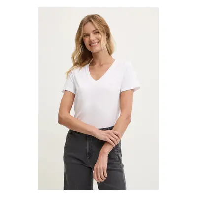 Bavlněné tričko Pepe Jeans FIORE V NECK bílá barva, PL505948