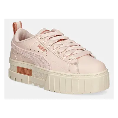 Dětské kožené sneakers boty Puma Mayze Dusty Summer růžová barva, 393614