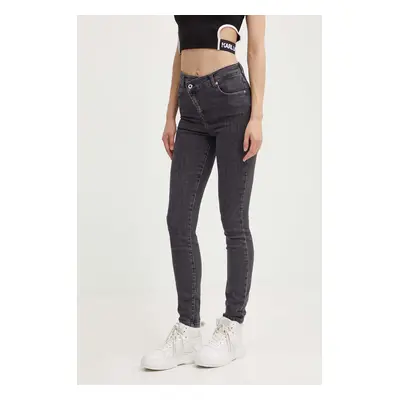 Džíny Karl Lagerfeld Jeans dámské, šedá barva, 245J1102