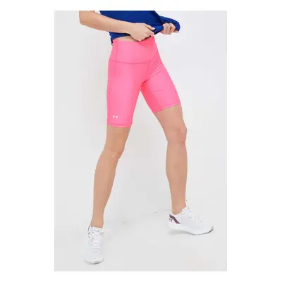 Tréninkové šortky Under Armour dámské, fialová barva, hladké, high waist, 1360939