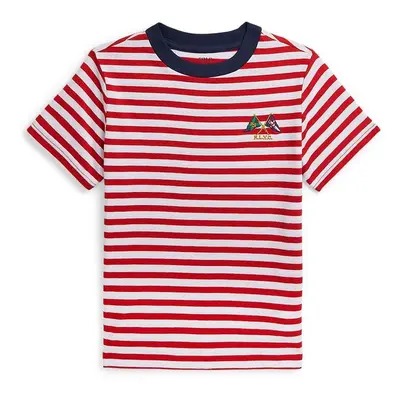 Dětské bavlněné tričko Polo Ralph Lauren červená barva, 322942204001