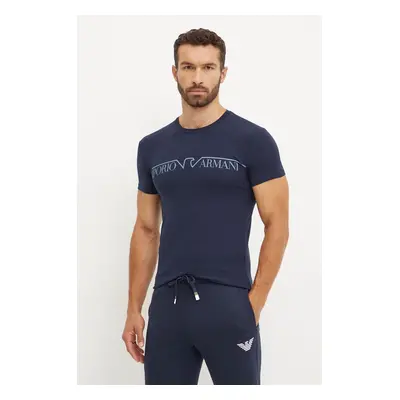 Tričko Emporio Armani Underwear tmavomodrá barva, s potiskem, 111035 4F516