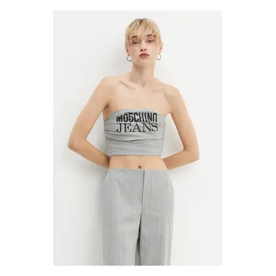 Top s příměsí vlny Moschino Jeans šedá barva, A0812 8725