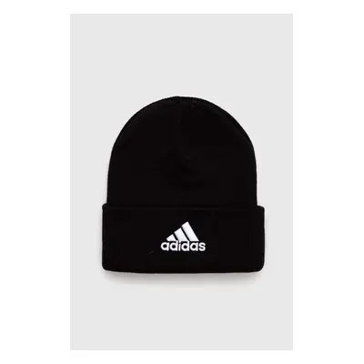 Čepice adidas Logo Beanie Cuf černá barva, IB2651