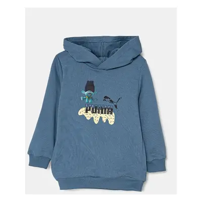 Dětská mikina Puma X TROLLS Hoodie TR modrá barva, s kapucí, s potiskem, 627378