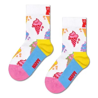 Dětské ponožky Happy Socks Kids Ice Cream Sock bílá barva