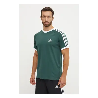 Bavlněné tričko adidas Originals zelená barva, s aplikací, IY8720