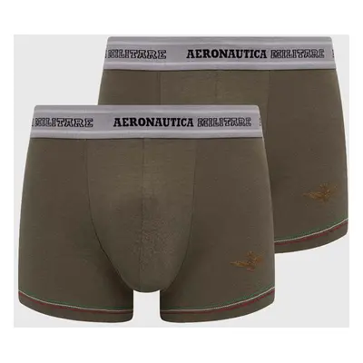 Boxerky Aeronautica Militare 2-pack pánské, zelená barva, AM1UBX003