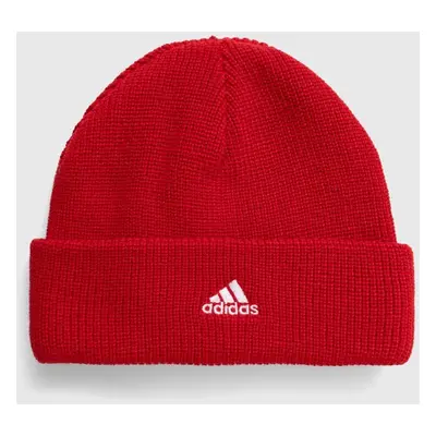 Čepice adidas Performance LK BEANIE červená barva, z husté pleteniny, IY7842