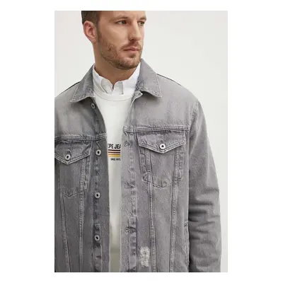 Džínová bunda Pepe Jeans RELAXED JACKET pánská, šedá barva, přechodná, PM402972UI3