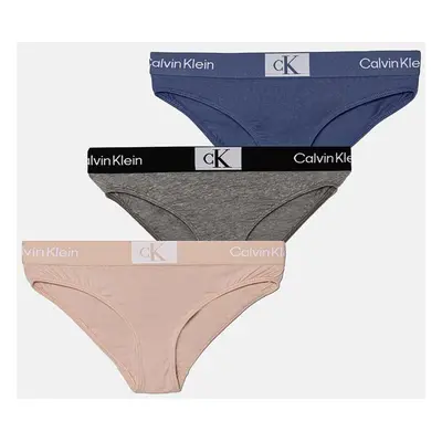 Dětské kalhotky Calvin Klein Underwear 3-pack šedá barva, G80G800699