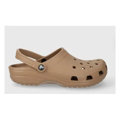 Pantofle Crocs Classic hnědá barva, 10001