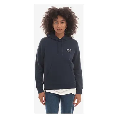 Bavlněná mikina A.P.C. Hoodie Manuela dámská, růžová barva, s kapucí, aplikací, COEZD-F27760 BRI