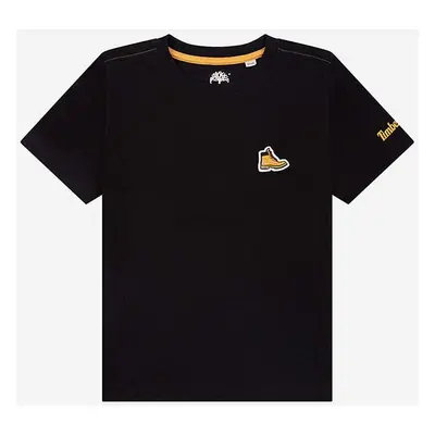 Dětské bavlněné tričko Timberland Short Sleeves Tee-shirt černá barva