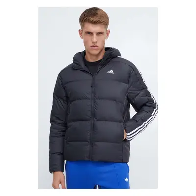 Péřová bunda adidas pánská, černá barva, zimní