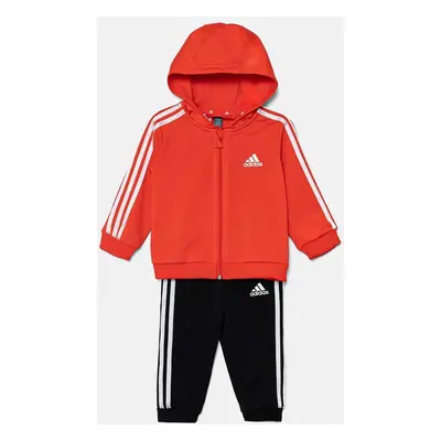 Kojenecká tepláková souprava adidas I 3S SHINY TS červená barva, IZ4991