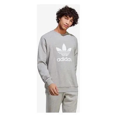 Bavlněná mikina adidas Originals pánská, šedá barva, vzorovaná, IA4857-grey