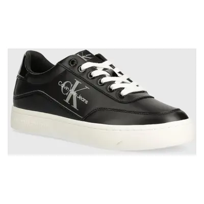 Sneakers boty Calvin Klein Jeans CLASSIC CUPSOLE LOW LACE LTH ML černá barva, YW0YW01527