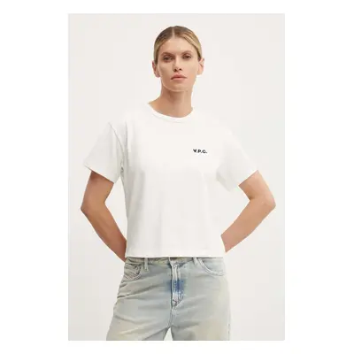 Bavlněné tričko A.P.C. t-shirt boxy petit vpc bílá barva, COHBQ.F26390