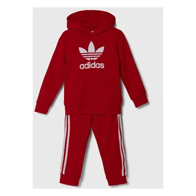 Dětská tepláková souprava adidas Originals HOODIE SET červená barva, IY4787