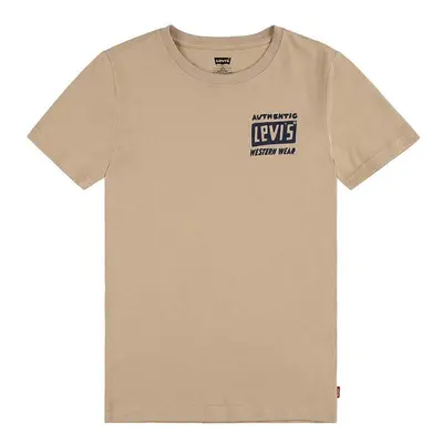 Dětské bavlněné tričko Levi's CACTUS OUT WEST TEE béžová barva, s potiskem, 8EL458