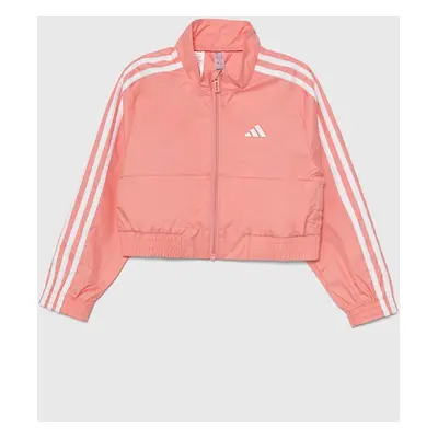 Dětská bunda adidas JG TR-ES 3SK růžová barva, IV9594