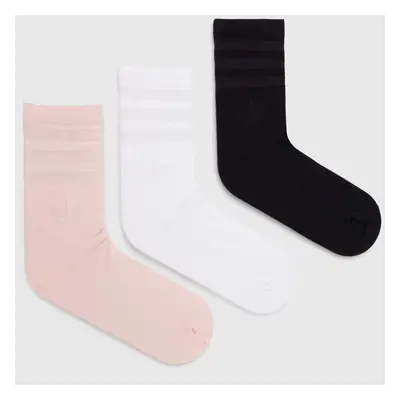 Ponožky adidas Originals 3-pack dámské, černá barva, IW8614