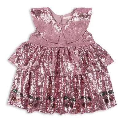 Dívčí šaty Konges Sløjd STARLA SEQUIN DRESS růžová barva, mini, KS101689