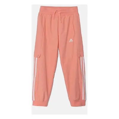 Dětské tepláky adidas JGAM PANT růžová barva, s aplikací, IV7047