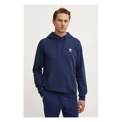 Bavlněná mikina adidas Originals pánská, tmavomodrá barva, s kapucí, s aplikací, IX7668