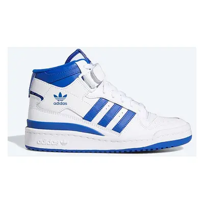 Kožené sneakers boty adidas Originals Forum Mid J bílá barva, FZ2085-white