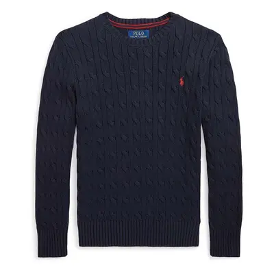 Dětský bavlněný svetr Polo Ralph Lauren černá barva, 323702674060