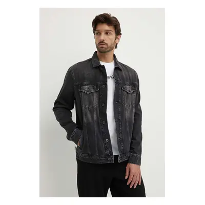 Džínová bunda Pepe Jeans RELAXED JACKET pánská, černá barva, přechodná, PM402972XH7