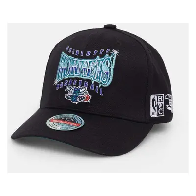 Čepice s vlněnou směsí Mitchell&Ness Charlotte Hornets černá barva, s aplikací, HHSSINTL1434-CHO