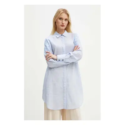 Bavlněné šaty Bruuns Bazaar ArgeratumBBArdes shirt mini, oversize, BBW4095