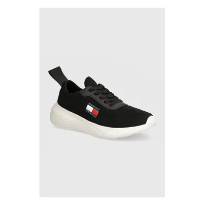 Sneakers boty Tommy Jeans TJW KNIT RUNNER černá barva, EN0EN02564