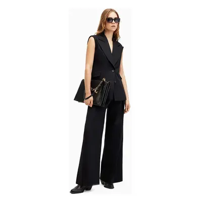 Bavlněné kalhoty AllSaints HALLY TROUSER černá barva, široké, high waist, W010QA