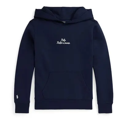 Dětská mikina Polo Ralph Lauren tmavomodrá barva, s kapucí, s aplikací, 323954961001