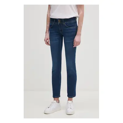 Džíny Pepe Jeans SLIM JEANS LW dámské, tmavomodrá barva, PL204729DP6