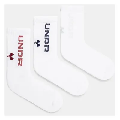 Ponožky Under Armour 3-pack bílá barva, 1373084