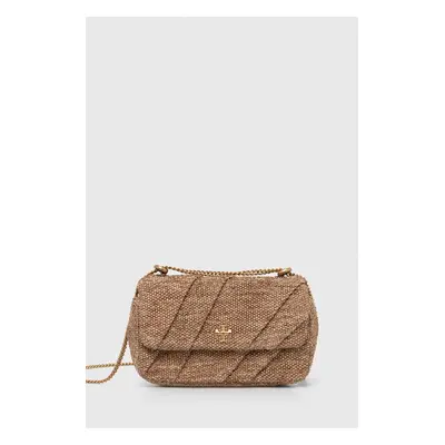 Kabelka Tory Burch Kira Draped Raffia Mini béžová barva, 154829.211