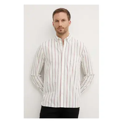 Bavlněná košile Tommy Hilfiger bílá barva, regular, s límečkem button-down, MW0MW35765