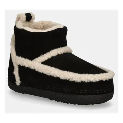 Semišové sněhule Inuikii Classic Shearling Low černá barva, 75101-009