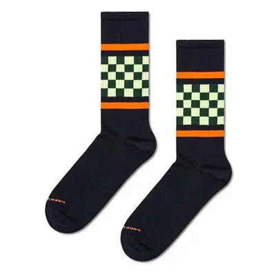 Ponožky Happy Socks Checked Stripe Sneaker Sock černá barva, P001877