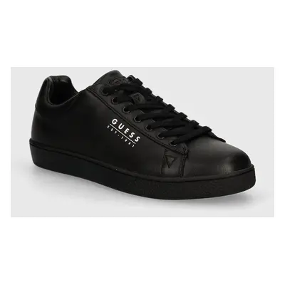 Kožené sneakers boty Guess NOLA černá barva, FMTNOL ELE12