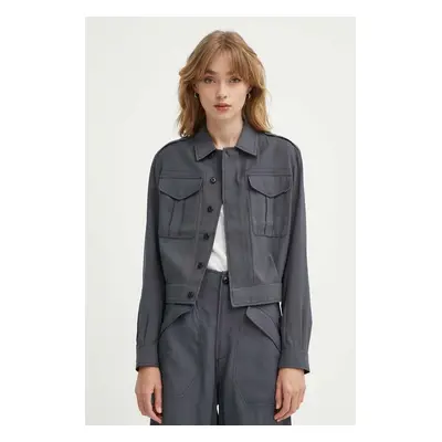 Bunda G-Star Raw dámská, šedá barva, přechodná, D24583-D522