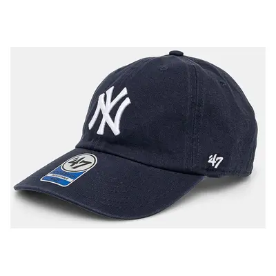 Dětská bavlněná kšiltovka 47 brand MLB New York Yankees tmavomodrá barva, s aplikací, B-RGW17GWS