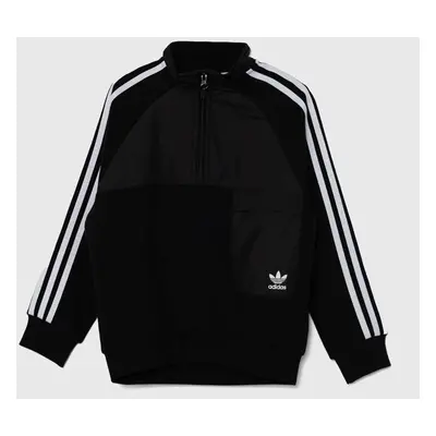 Dětská mikina adidas Originals HZ CREW černá barva, s aplikací, IY9810